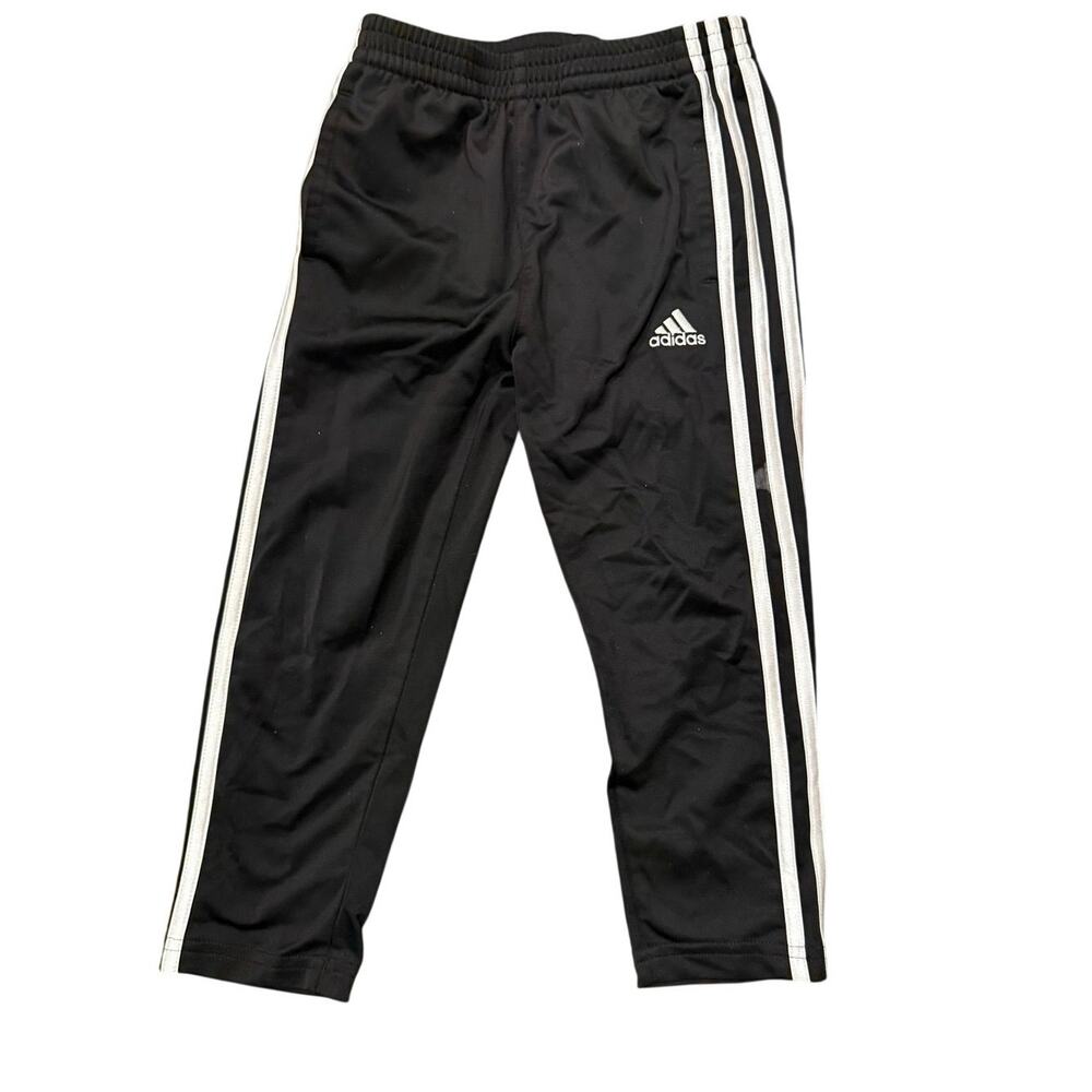 Adidas Black 3 Stripe Track Pants Boys 4T